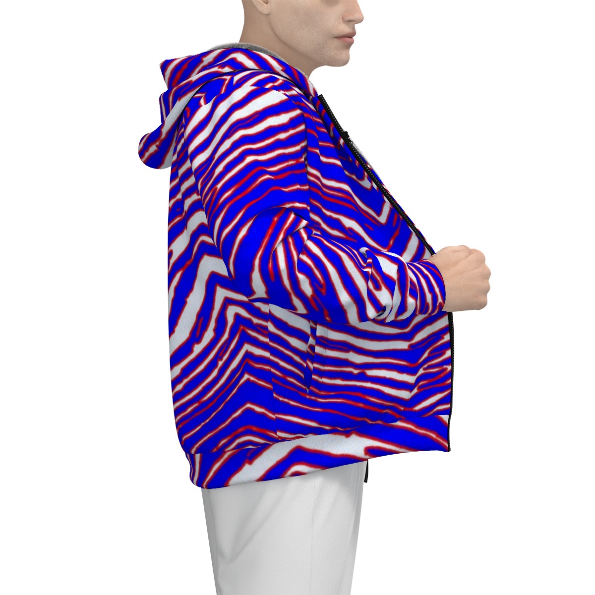 Buffalo Bills Zubaz Men's Sherpa Fleece Zip Up Hoodie