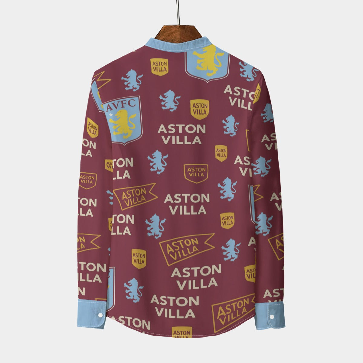 Aston Villa Stand Collar Long Sleeve Shirt – 110GSM Imitation Flax Fabric