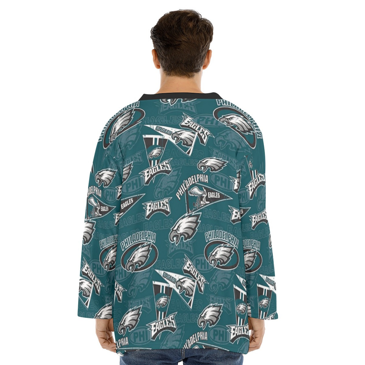 Philadelphia Football Game Day All-Over Print Men's V-neck Ice Hockey Jersey