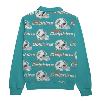 Miami Football Game Day All-Over Print Unisex Lapel Sweatshirt | 310GSM Cotton