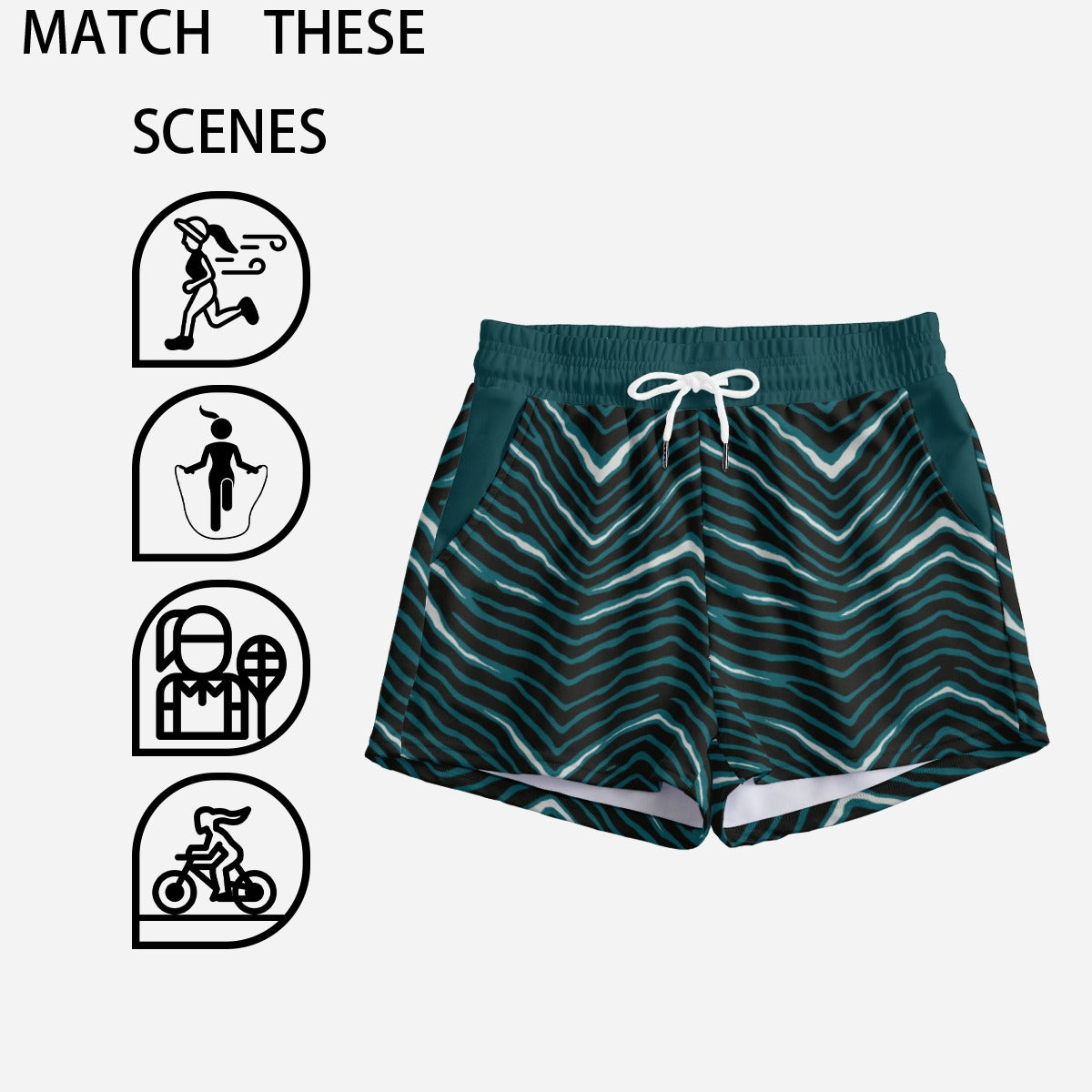 Philadelphia Football Game Day All-Over Print Women's Casual Shorts
