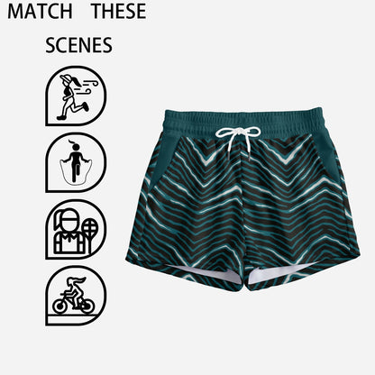 Philadelphia Football Game Day All-Over Print Women's Casual Shorts