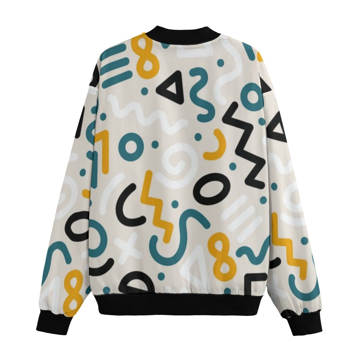 Urban Legend 90s Street Colorful Geometric Pattern Fashion Bomber Jacket