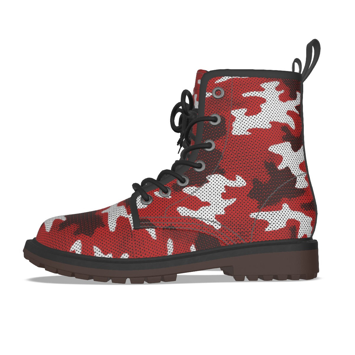 Urban Legend Houston Red and White Camo Martin Short Boots – Cougars-Inspired College Streetwear for