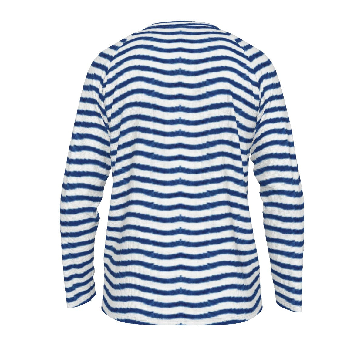 Blue and White Wave Striped Long Sleeve Shirt – Coastal Breeze Collection