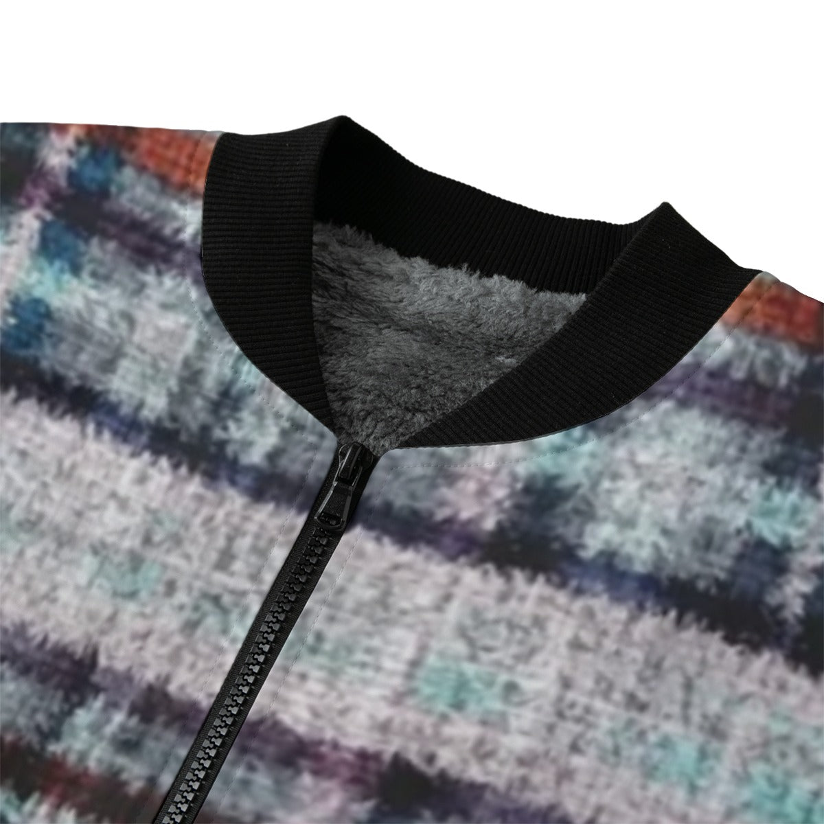 Gunn Modern – green, blue and black  modern look tartan Fleece Bomber Jacket