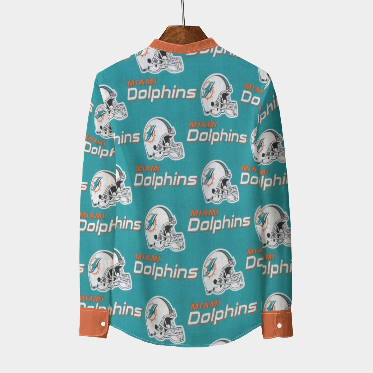 Urban Legend Miami Dolphins Stand Collar Shirt With Long Sleeve | 110GSM Imitation Flax
