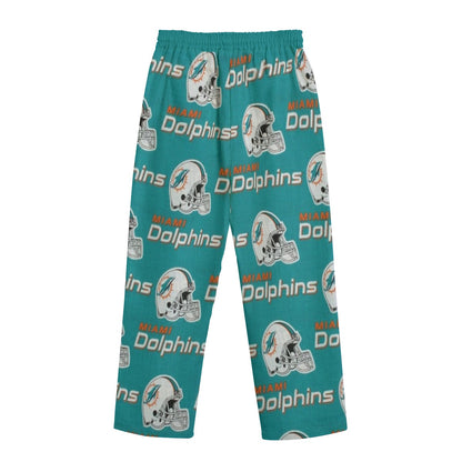 Miami Football Game Day All-Over Print Unisex Straight Casual Pants | 245GSM Cotton