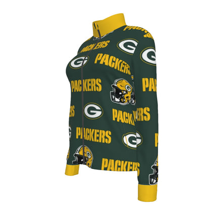 Green Bay Football Game Day All-Over Print Women's Long Sleeve Thumbhole Jacket|230GSM