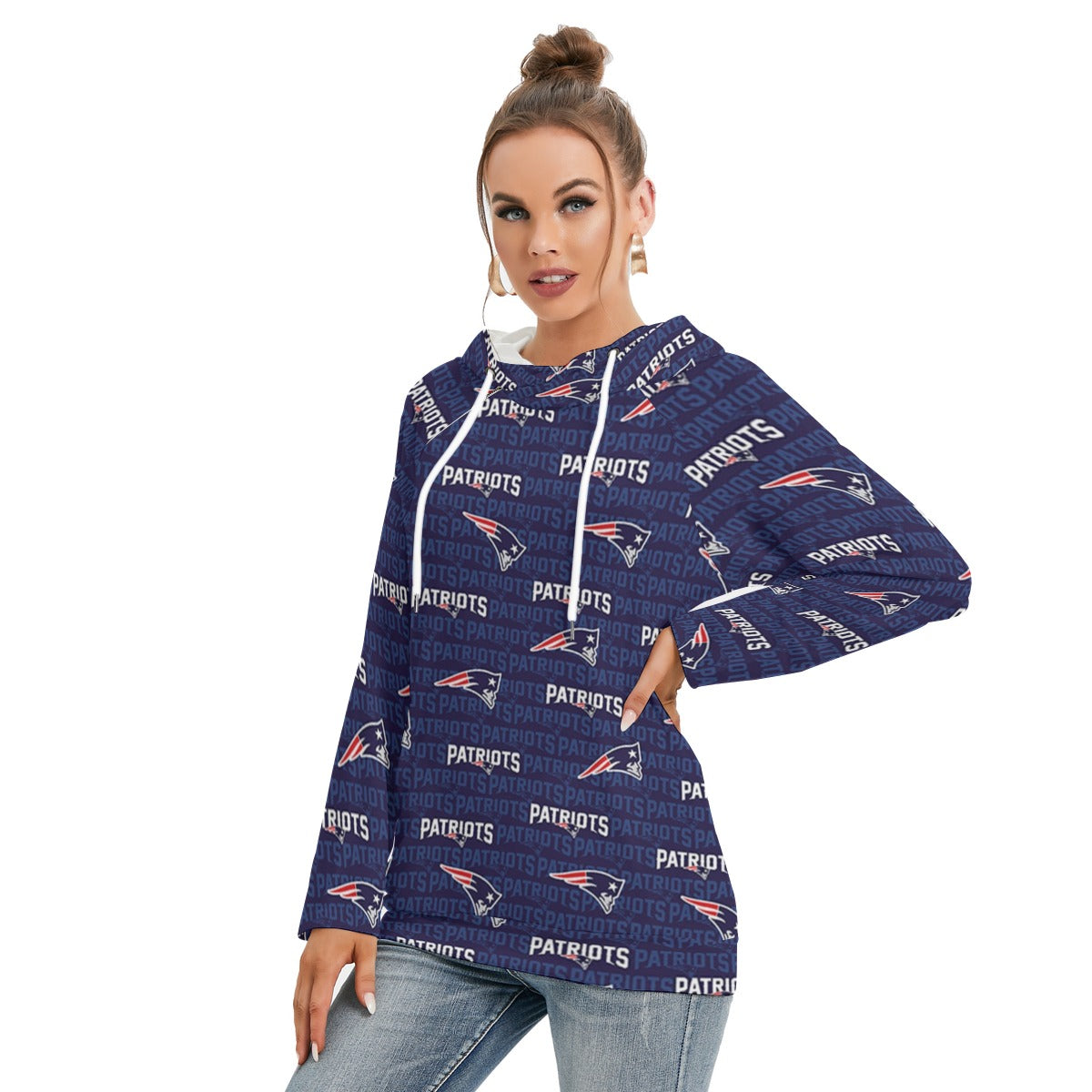 New England Football Game Day All-Over Print Women's Hoodie With Double Hood