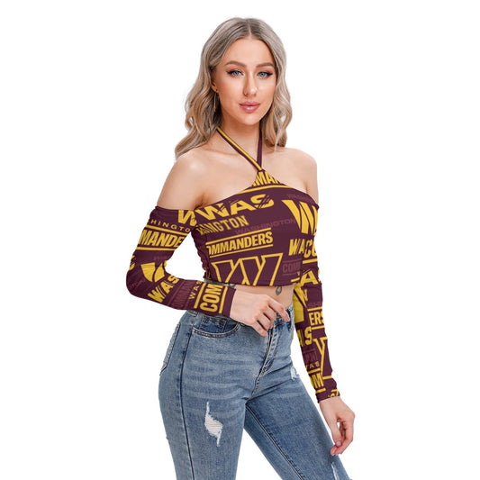 Washington Commanders Women's Halter Lace-up Top