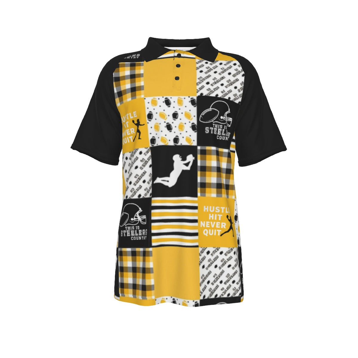 All-Over Print Men's Short Sleeve Polo Shirt With Button Closure