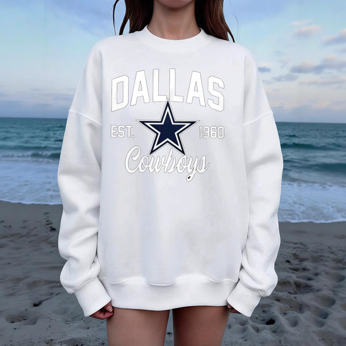 Dallas Cowboys Drop Shoulder Crew Neck Sweatshirt