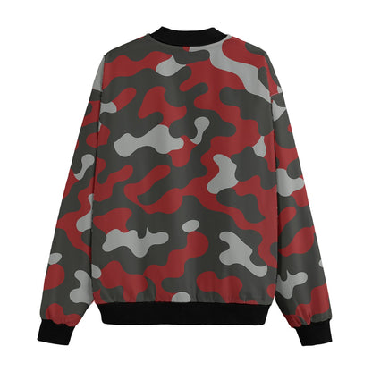 Tampa Bay Buccaneers Camo Fleece Bomber Jacket – Red, Pewter and Black NFL Streetwear