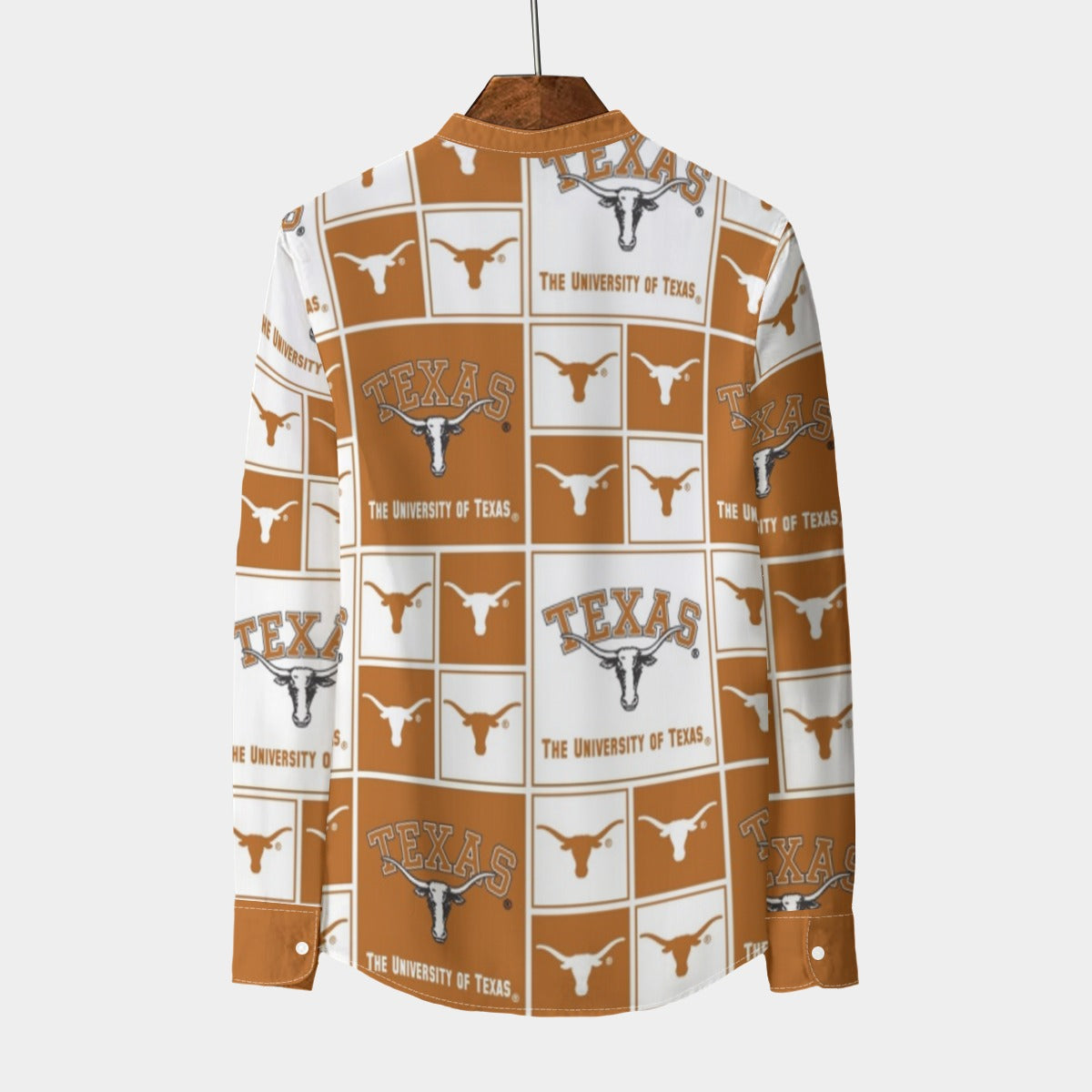 Urban Legend Texas at Austin – Longhorns Stand Collar Shirt With Long Sleeve | 110GSM Imitation Flax