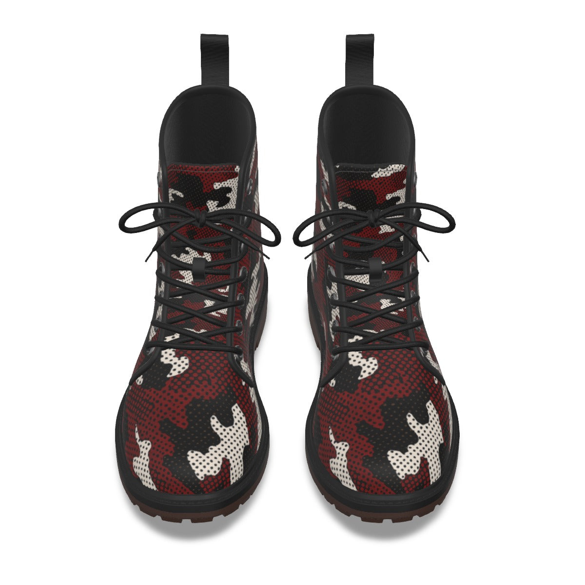 Urban Legend Nebraska Lincoln Red and White Camo Martin Short Boots – Cornhuskers-Inspired Streetwea