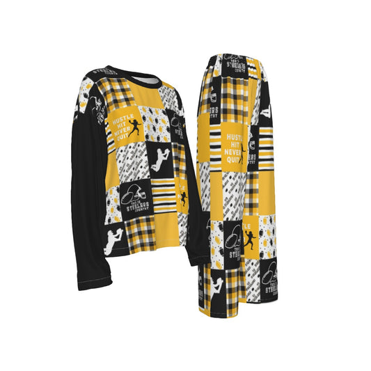All-Over Print Women's Casual Long-Sleeves Trouser Suit