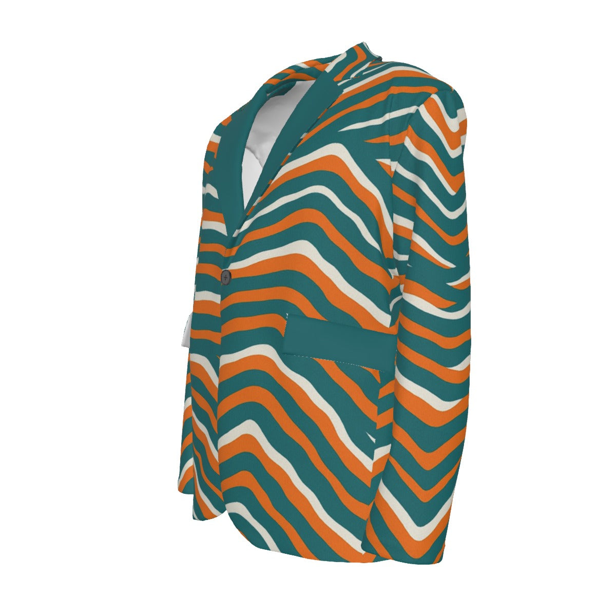 Miami Football Game Day All-Over Print Men's Casual Flat Lapel Collar Blazer
