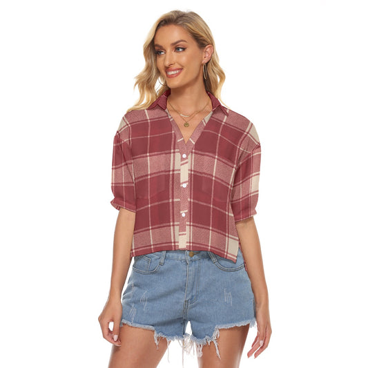 Urban Legend Oklahoma Sooners Tartan Plaid Women's V-Neck Shirt – Crimson and Cream College Streetwe