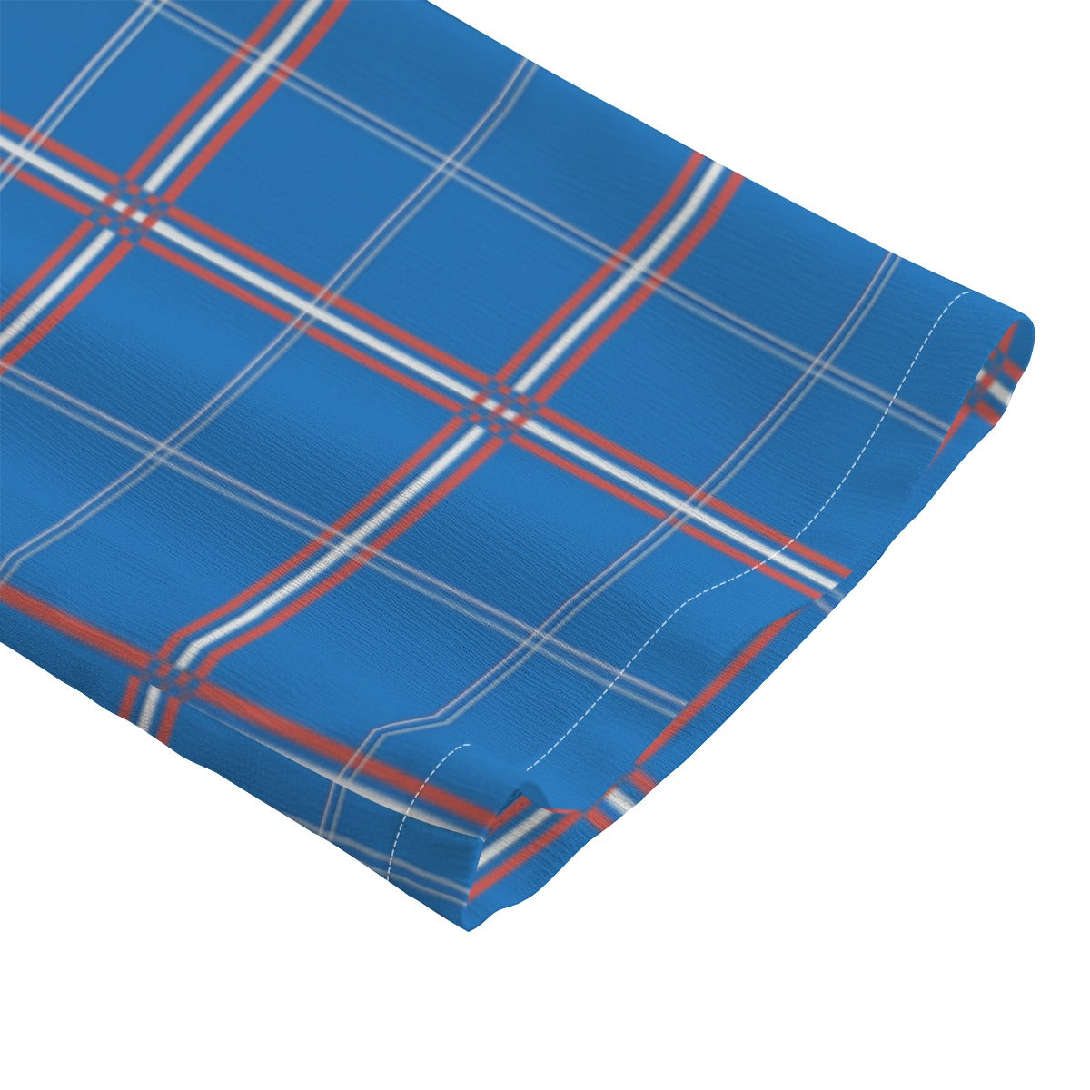 Kansas Tartan Plaid Jayhawks Women's Chiffon Shirt With Elbow Sleeve