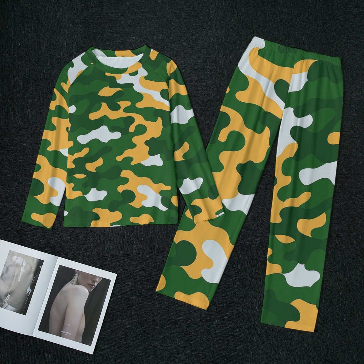 Green Bay Football Game Day All-Over Print Women's Raglan Sleeve Pajamas With Wide Ankles