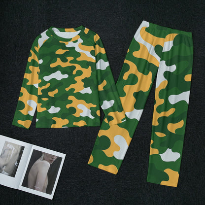 Green Bay Football Game Day All-Over Print Women's Raglan Sleeve Pajamas With Wide Ankles