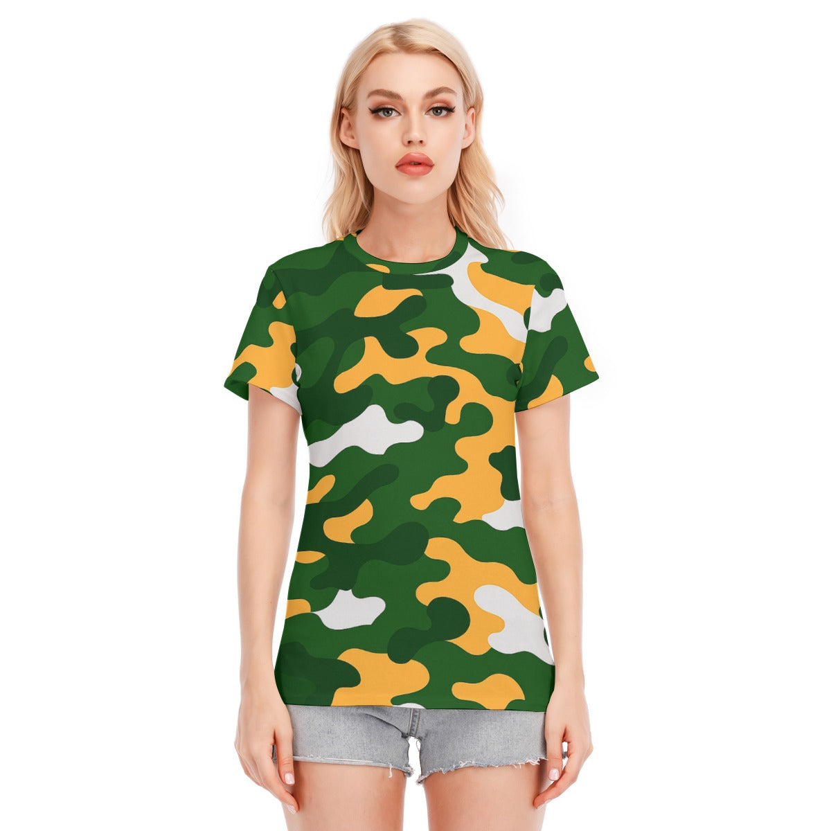 Green Bay Football Game Day All-Over Print Women's Round Neck T-Shirt | 190GSM Cotton