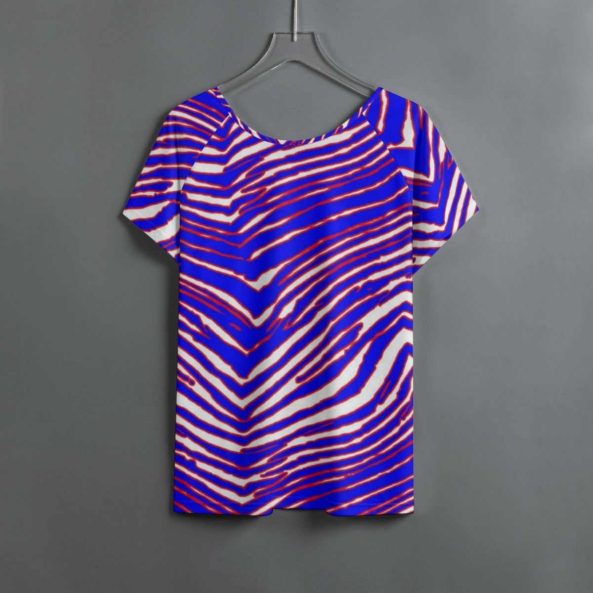 Buffalo Bills Zubaz Women's Round Neck T-shirt With Raglan Sleeve