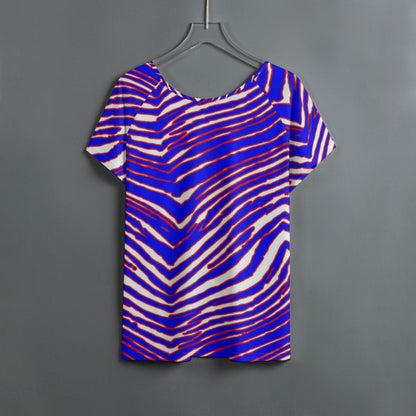 Buffalo Bills Zubaz Women's Round Neck T-shirt With Raglan Sleeve