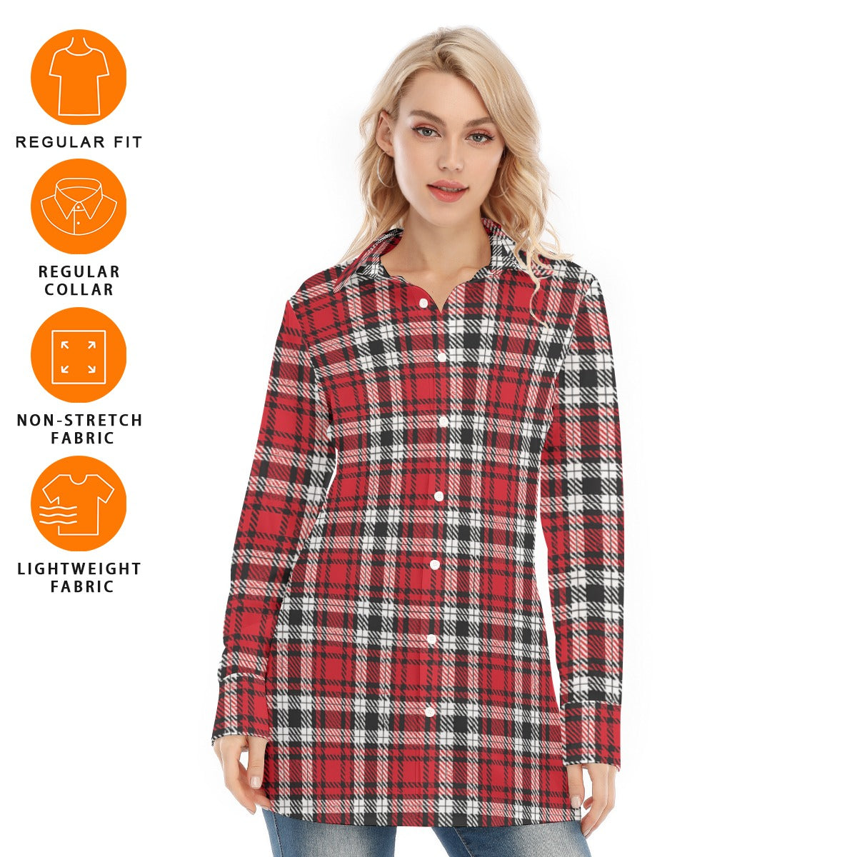 Louisville Cardinals Tartan Plaid Women's Long Shirt