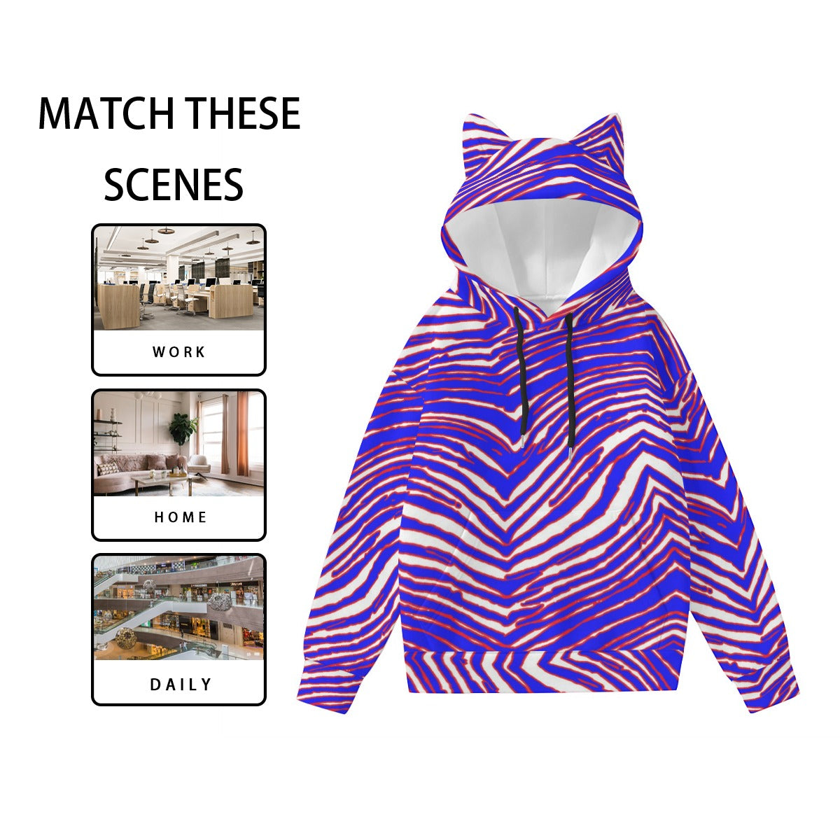 Buffalo Bills Zubaz Women’s Hoodie With Decorative Ears