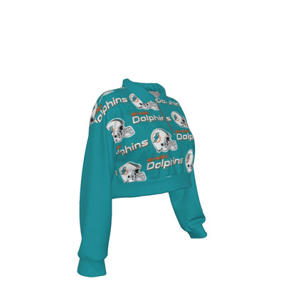 Miami Football Game Day All-Over Print Women's Hoodie with Half Zipper