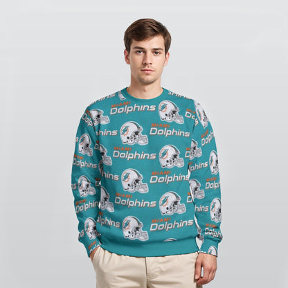 Miami Football Game Day All-Over Print Men's Heavy Fleece Sweatshirt