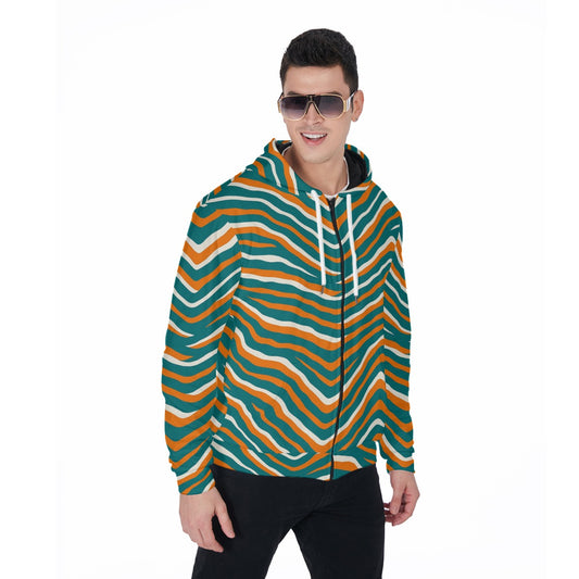 Miami Football Game Day All-Over Print Zip Up Hoodie With Pocket