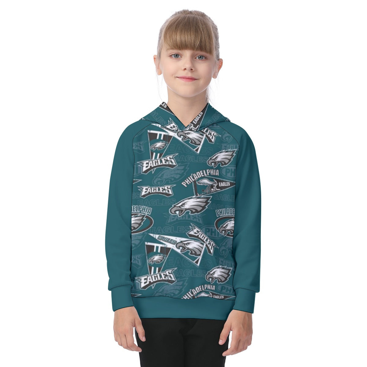 Philadelphia Football Game Day All-Over Print Kid's Raglan Pullover Hoodie