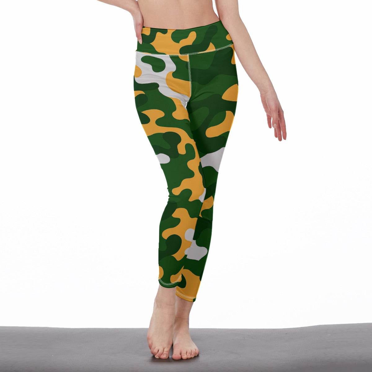 Green Bay Football Game Day All-Over Print Women’s High-Waisted Yoga Pants|210GSM
