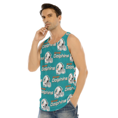 Miami Football Game Day All-Over Print Men's Curved Hem Long Tank Top