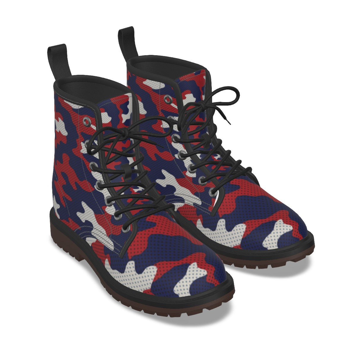 Urban Legend Arizona Blue and Red Camo Martin Short Boots – Game Day Streetwear Essential