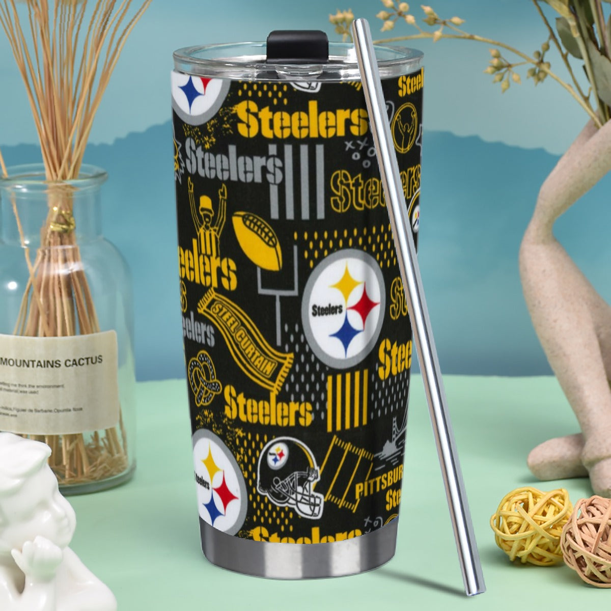 Pittsburgh Steelers Tumbler 20oz (with Straw)