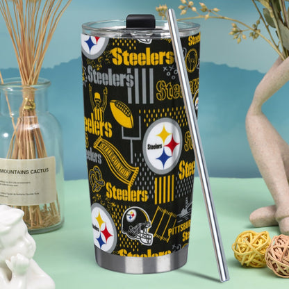 Pittsburgh Steelers Tumbler 20oz (with Straw)