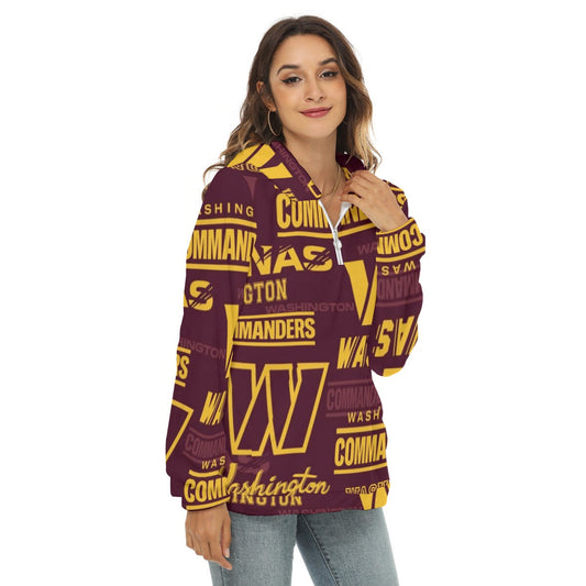 Washington Commanders Women's Borg Fleece Hoodie With Half Zip