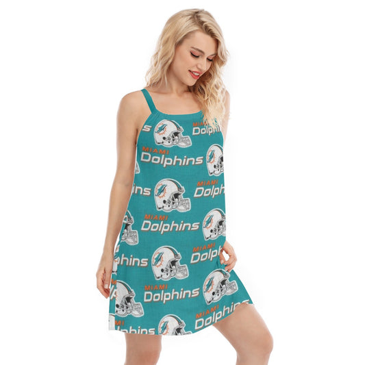 Miami Football Game Day All-Over Print Women's Sleeveless Cami Dress