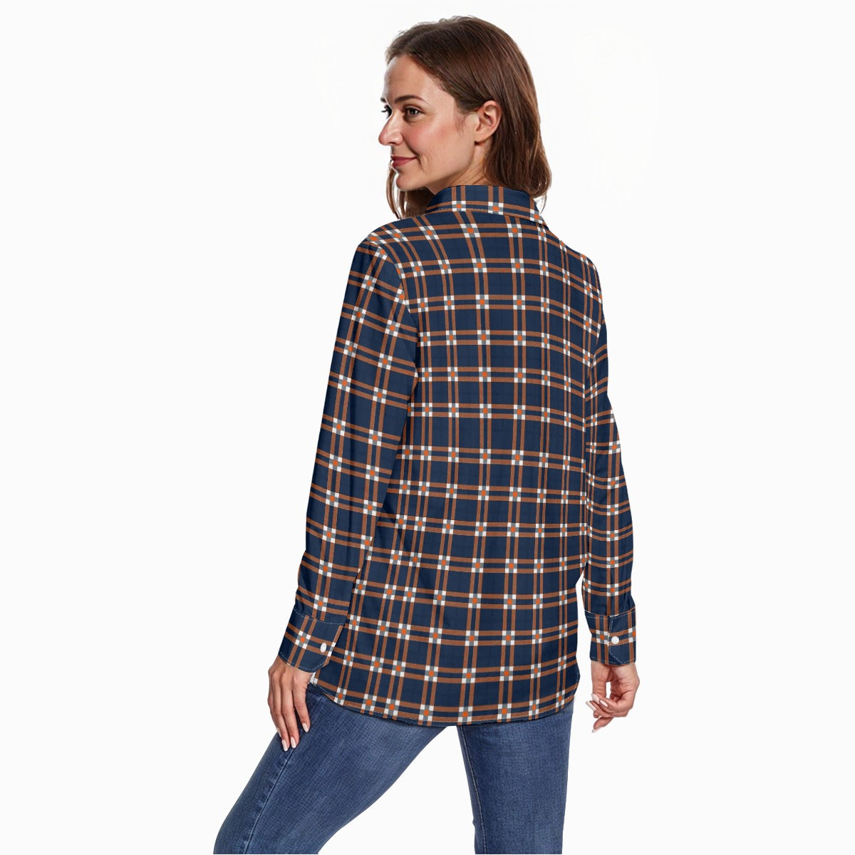 Illinois Urbana - Fighting Illini Tartan Plaid Women's Long Sleeve Shirt