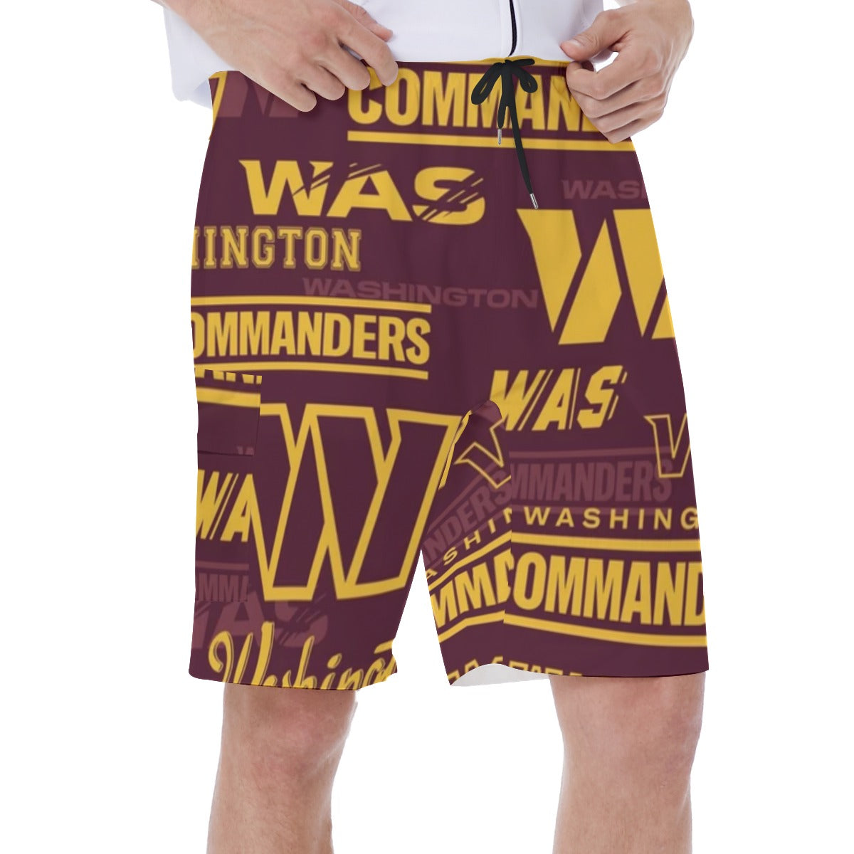 Washington Commanders Men's Beach Shorts With Side Pocket