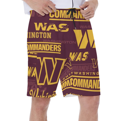 Washington Commanders Men's Beach Shorts With Side Pocket