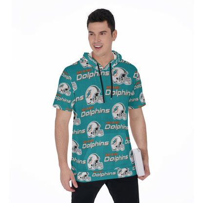 Miami Football Game Day All-Over Print Men's Short Sleeve Hoodie T-Shirt