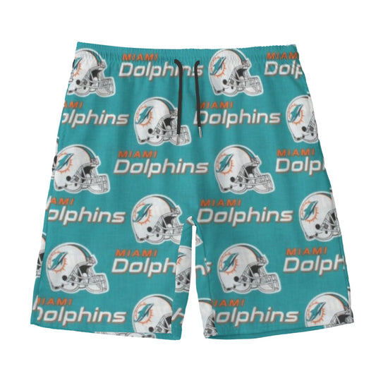 Miami Football Game Day All-Over Print Men‘s Beach Shorts With Lining