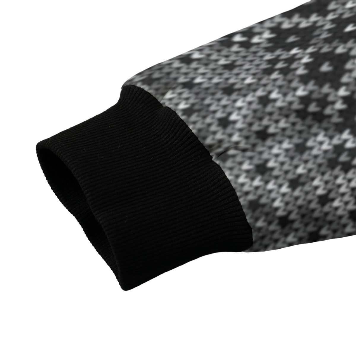 Urban Legend Knitted Christmas and New Year Snow Pattern Fleece Bomber Jacket