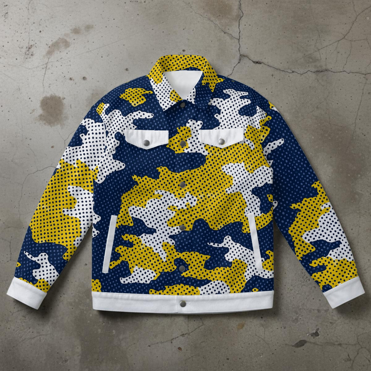 Urban Legend Michigan  Blue Maize Camo Unisex Collared Jacket