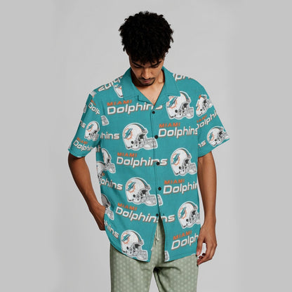 Miami Football Game Day All-Over Print Men's Hawaiian Shirt With Button Closure
